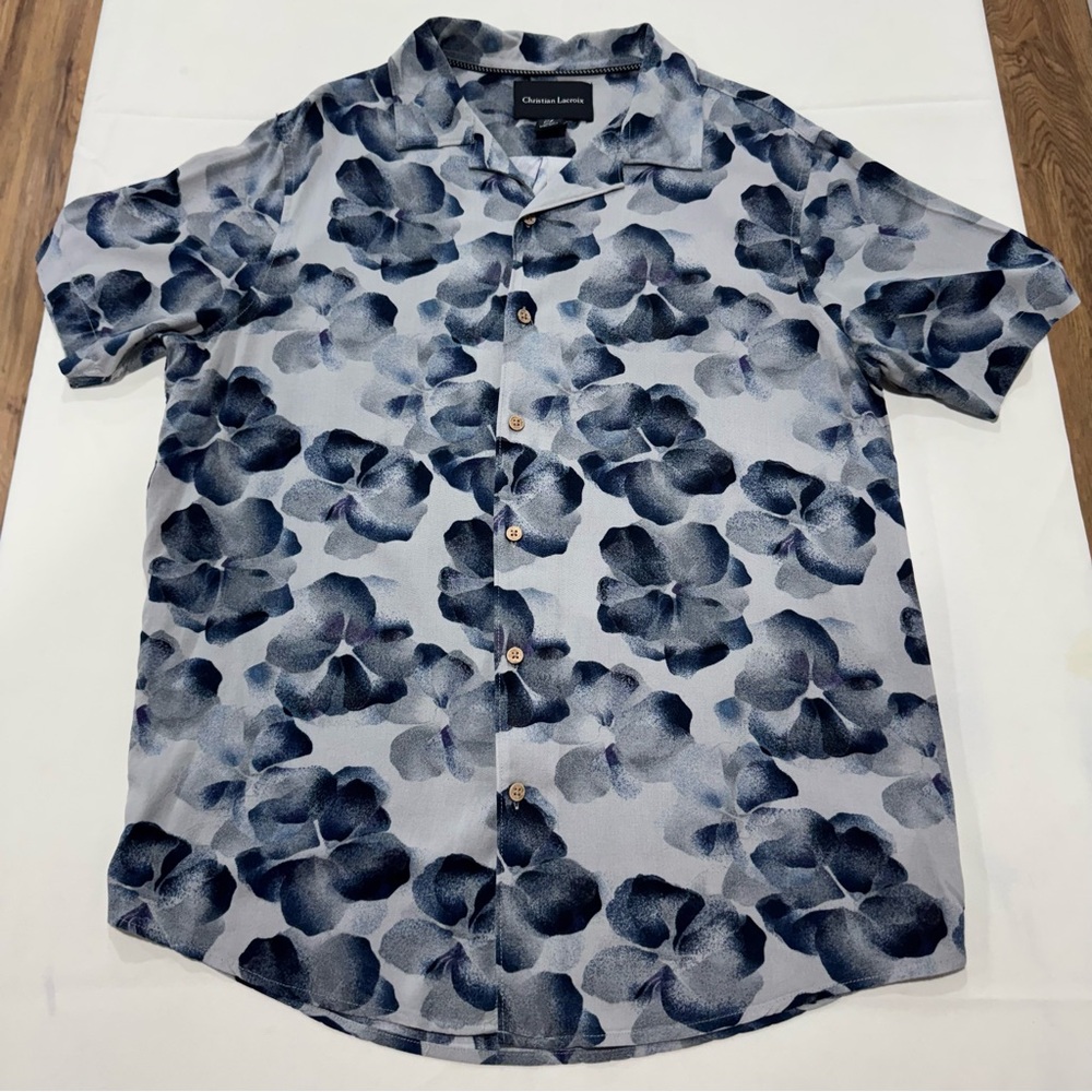 Christian Lacroix Hawaiian Floral Short Sleeve Button Up Shirt Men’s Medium